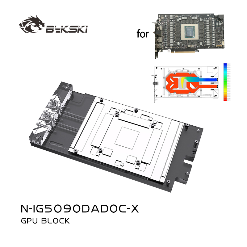 Rtx 5090 32Gb - Блок графического процессора Bykski N-IG5090DADOC-X для