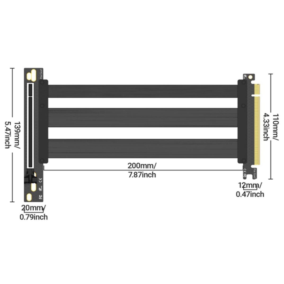 Pcie 5.0 Gpu Riser Cable - Кабель-удлинитель PCIe 5.0 для вертикального монтажа