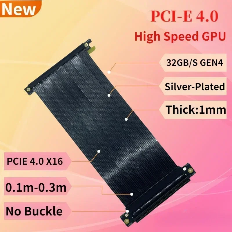Посеребренный одиночный обратн – обзор и цена Itx Gpu Riser Pcie 4.0 16X